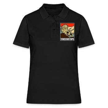 T-Rex Triceratops Fleischfresser Archäologie - Frauen Polo Shirt - Schwarz - Vorne - Ailine (174cm)