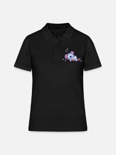 Koala Dormir - Polo Femme - noir