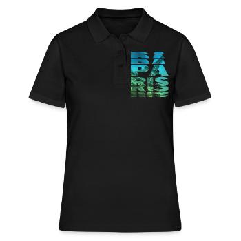 Paris France Ville Skyline Accueil Amour - Polo Femme - noir - Devant - Ailine (174cm)