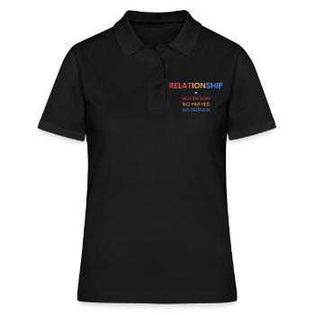 Relationship=no freedom - Women's Polo Shirt - black - Front - Ailine (174cm)