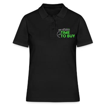 wenn die Nachrichten bärisch sind - Frauen Polo Shirt - Schwarz - Vorne - Ailine (174cm)