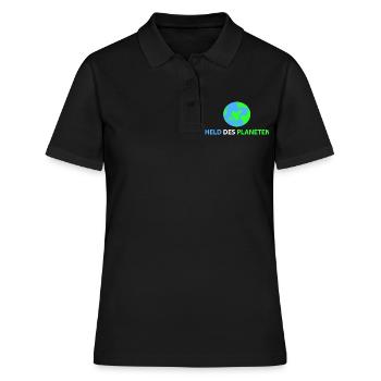 Held des Planeten - Frauen Polo Shirt - Schwarz - Vorne - Ailine (174cm)