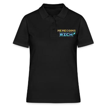 Memecoins -> reich - Frauen Polo Shirt - Schwarz - Vorne - Ailine (174cm)