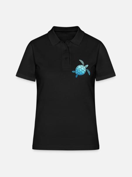Tortue Tortue Idée de cadeau Tortues Mer - Polo Femme - noir