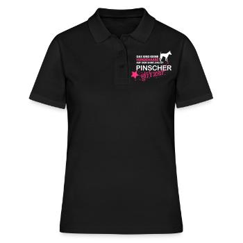 Pinscher - Frauen Polo Shirt - Schwarz - Vorne - Ailine (174cm)