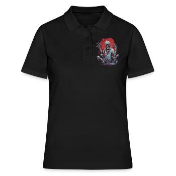 Zombie choc d’Halloween avec sa horde de morts-vivants - Polo Femme - noir - Devant - Ailine (174cm)