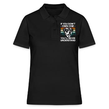 Chien de combat Chien d’assistance maître - Polo Femme - noir - Devant - Ailine (174cm)