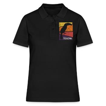 Toucan jungle forêt tropicale rare - Polo Femme - noir - Devant - Ailine (174cm)