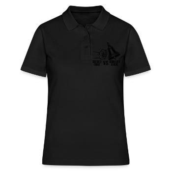Farbe änderbar | Goethe vs. Schiller - Frauen Polo Shirt - Schwarz - Vorne - Ailine (174cm)