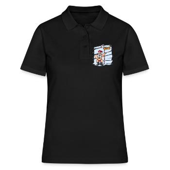 Doux Père Noël Pôle Nord Noël De Noël - Polo Femme - noir - Devant - Ailine (174cm)