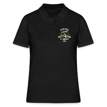 Glacier Mountains Déclaration de randonnée Wanderer Nature - Polo Femme - noir - Devant - Ailine (174cm)