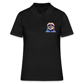 Pékinois Next Level Lion chien cadeau - Polo Femme - noir - Devant - Ailine (174cm)