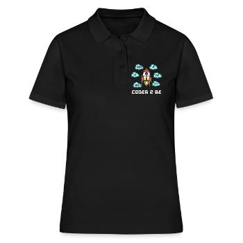 Déclaration du développeur Css Php Java C++ Programmeur - Polo Femme - noir - Devant - Ailine (174cm)