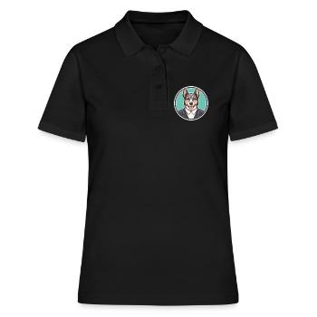 Castro Laboreiro Hunderasse Cartoon Kawaii Clipart - Frauen Polo Shirt - Schwarz - Vorne - Ailine (174cm)