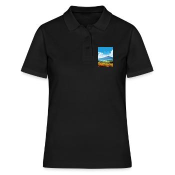 Mourne Mountains Aonb Travel Poster Souvenir WPA - Women's Polo Shirt - black - Front - Ailine (174cm)