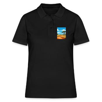 Krüger Nationalpark Südafrika Reiseposter - Frauen Polo Shirt - Schwarz - Vorne - Ailine (174cm)