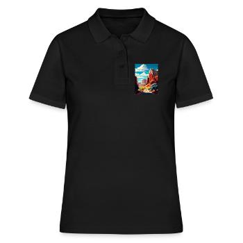 Capitol Reef Nationalpark Reiseposter Souvenir - Frauen Polo Shirt - Schwarz - Vorne - Ailine (174cm)