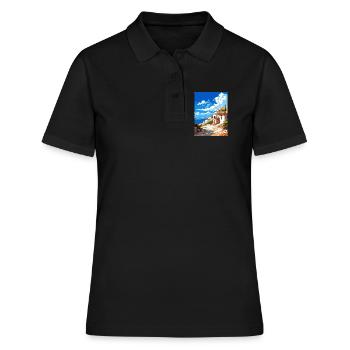 Mani Halbinsel Griechenland Reiseposter Souvenir WPA - Frauen Polo Shirt - Schwarz - Vorne - Ailine (174cm)