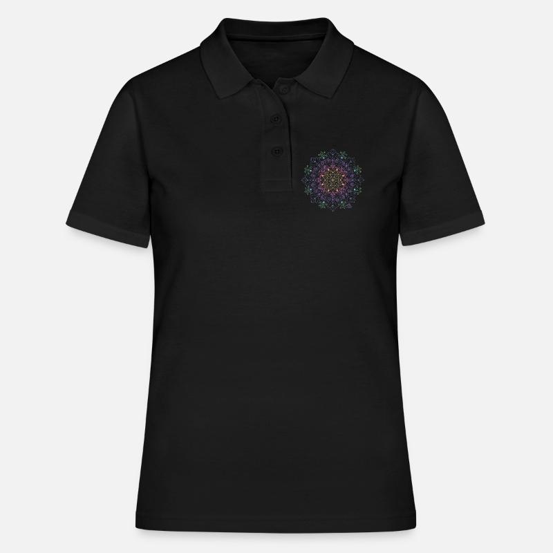 Glowing Mandala Pattern - Women's Polo Shirt - black