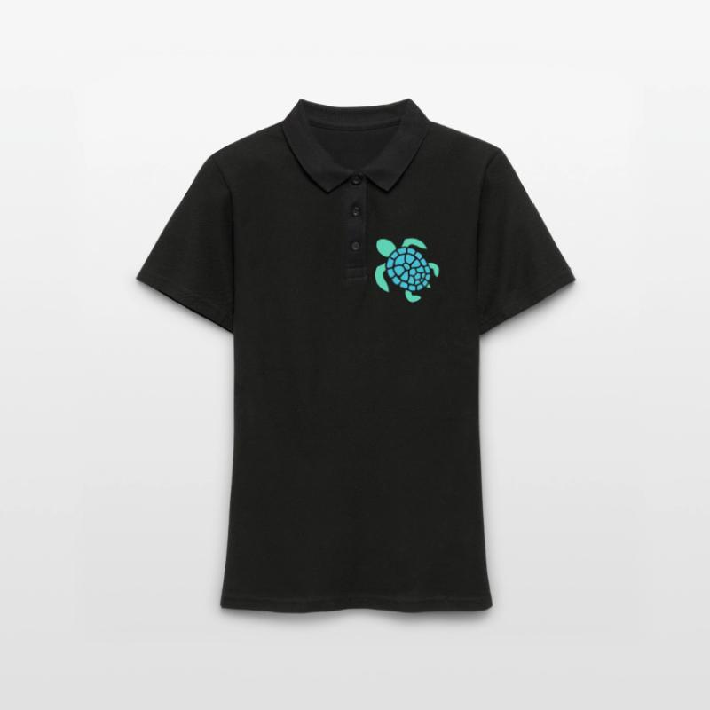 Turtle Logo Turtle Shell Pattern Icon Women's Polo Shirt