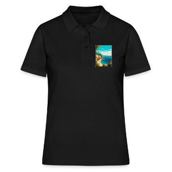 Makarska, Croatie, Falaise, Côte méditerranéenne - Polo Femme - noir - Devant - Ailine (174cm)