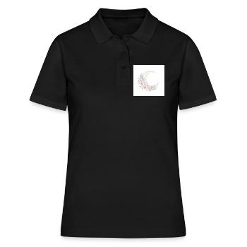 Moon Blossom Wreath - Women's Polo Shirt - black - Front - Ailine (174cm)