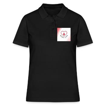 Schenken Sie Leben: Blutspenderherz - Frauen Polo Shirt - Schwarz - Vorne - Ailine (174cm)