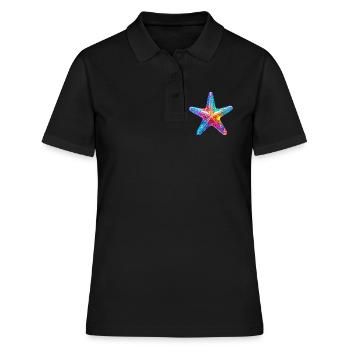 Seestern - Frauen Polo Shirt - Schwarz - Vorne - Ailine (174cm)