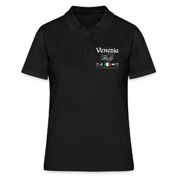 Venedig Italien Streetwear Reise Souvenir - Frauen Polo Shirt - Schwarz - Vorne - Ailine (174cm)