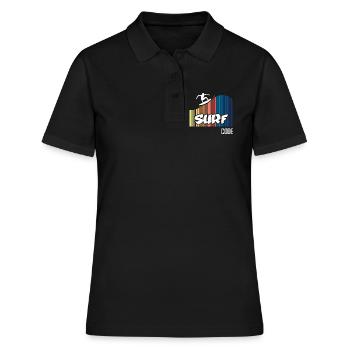 Surf Code (dark) - Women's Polo Shirt - black - Front - Ailine (174cm)