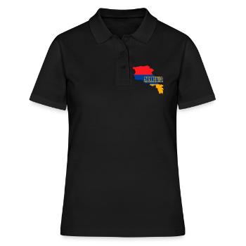 Drapeau de l’Arménie, Carte du drapeau de l’Arménie, Drapeau de l’Arménie - Polo Femme - noir - Devant - Ailine (174cm)