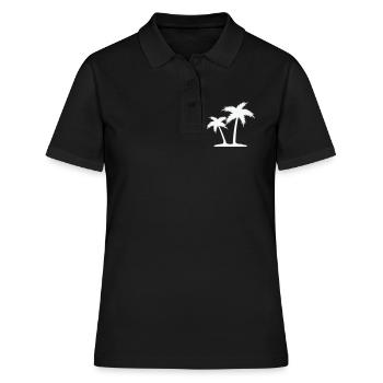 Palmeninsel Silhouette - Frauen Polo Shirt - Schwarz - Vorne - Ailine (174cm)