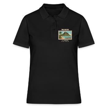 Mauritius Le Morne Vintage Reisemarke - Frauen Polo Shirt - Schwarz - Vorne - Ailine (174cm)