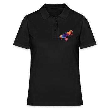 Skateboard Illustration - Frauen Polo Shirt - Schwarz - Vorne - Ailine (174cm)