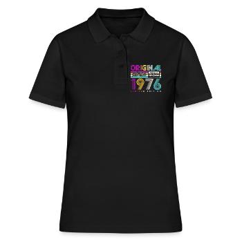 Jahrgang 1976 Vintage Retro Geburtstag Geschenk - Frauen Polo Shirt - Schwarz - Vorne - Ailine (174cm)