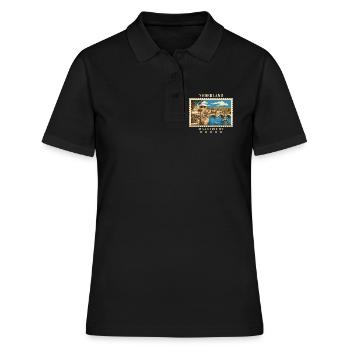 Niederlande Maastricht Vintage Reisemarke - Frauen Polo Shirt - Schwarz - Vorne - Ailine (174cm)