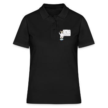 Le Lama, en tant que scientifique, explique les connexions - Polo Femme - noir - Devant - Ailine (174cm)