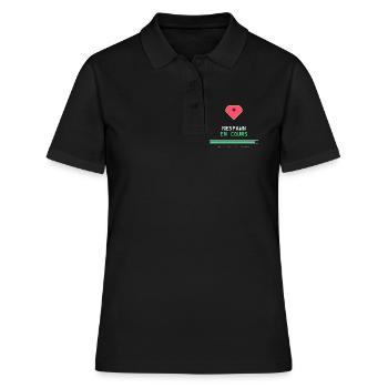 Respawn en cours – Gamer Rétro Pixel Art - Polo Femme - noir - Devant - Ailine (174cm)