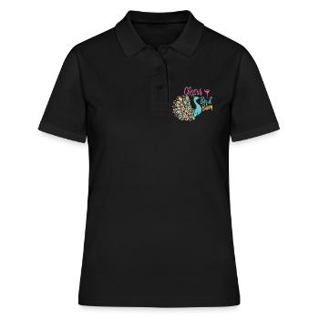 Prost, Vogel Bam Mahjong Fliesen Lustig - Frauen Polo Shirt - Schwarz - Vorne - Ailine (174cm)