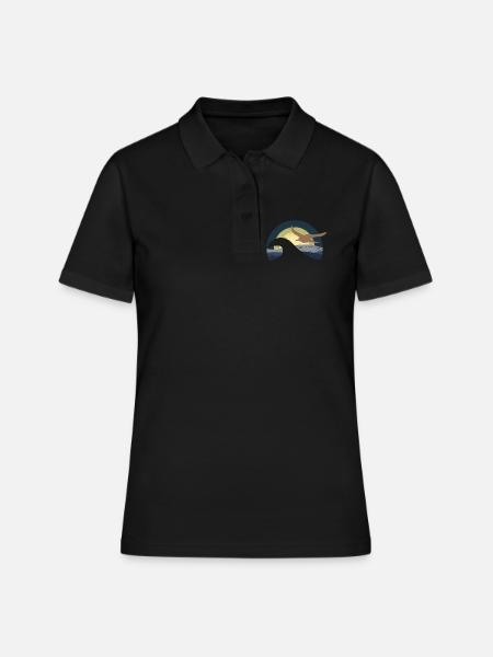 Mouette au bord de la mer - design - Polo Femme - noir