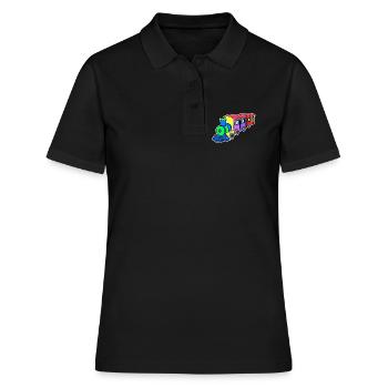 Eisenbahn Dampflok Kinder - Frauen Polo Shirt - Schwarz - Vorne - Ailine (174cm)