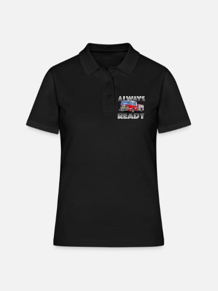 Die Feuerwehr, dein Freund und Helfer - Frauen Polo Shirt - Schwarz