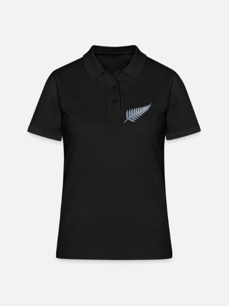 Fougère argentée de Nouvelle-Zélande - Polo Femme - noir