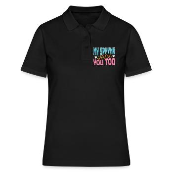 Meine Sphynx-Katze hasst dich komisch - Frauen Polo Shirt - Schwarz - Vorne - Ailine (174cm)