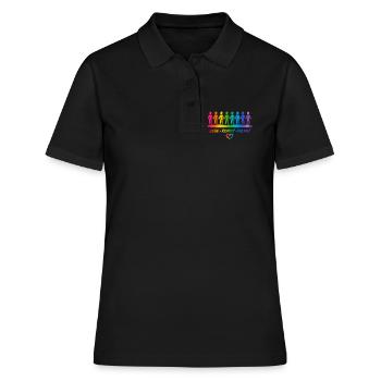 Buntes Diversity & Pride Design - Frauen Polo Shirt - Schwarz - Vorne - Ailine (174cm)