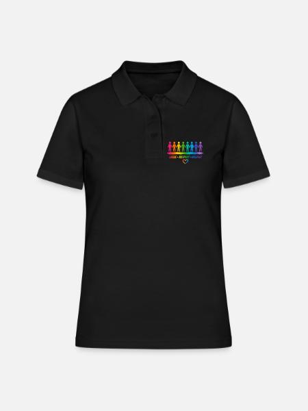 Buntes Diversity & Pride Design - Frauen Polo Shirt - Schwarz
