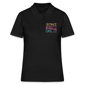 Stolz und Vorurteil Zitat II – Helle Farben - Frauen Polo Shirt - Schwarz - Vorne - Ailine (174cm)