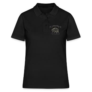 Niedlicher Waschbär | Vintage Waldtier Illustratio - Frauen Polo Shirt - Schwarz - Vorne - Ailine (174cm)