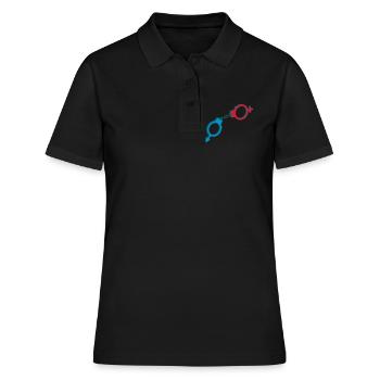 Menottes symbole masculin et féminin - Polo Femme - noir - Devant - Ailine (174cm)