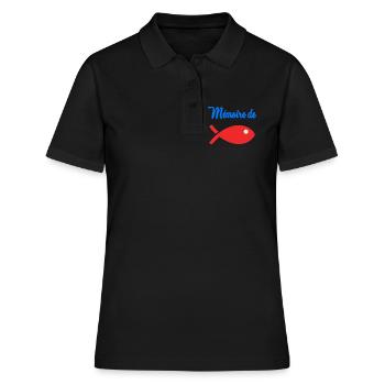 POISSON. MEMOIRE. HUMOUR - Polo Femme - noir - Devant - Ailine (174cm)